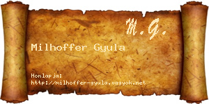 Milhoffer Gyula névjegykártya