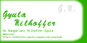 gyula milhoffer business card